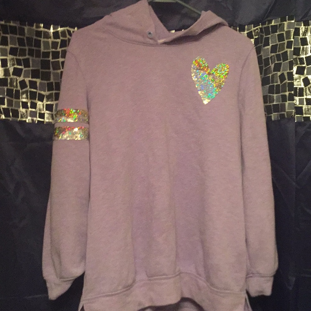 Purple sequins hoodie! Xl